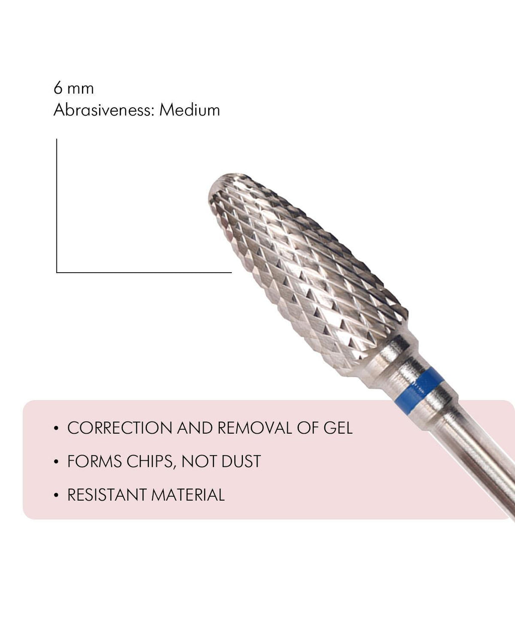 Rotary File - Corn Shaped Carbide, 6mm, Medium Abrasiveness