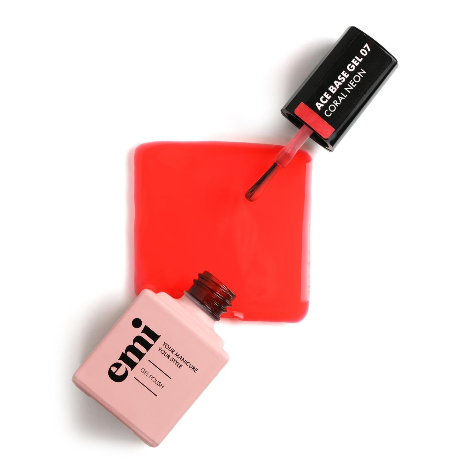E.MiLac Ace Base Gel #07 Coral Neon