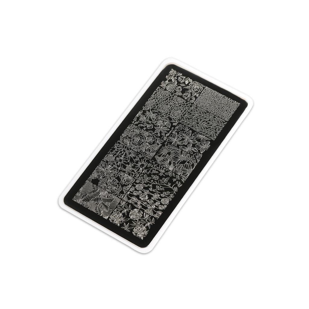 E.MiLac Stamping Plate #12 Flower Garden