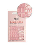 Charmicon 3D Silicone Stickers #161 Squares White