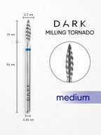 Nail drill bit DARK Tornado 2.3x10 mm (Blue)