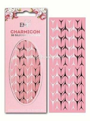 Charmicon 3D Silicone Stickers #036 Lunula Black & White