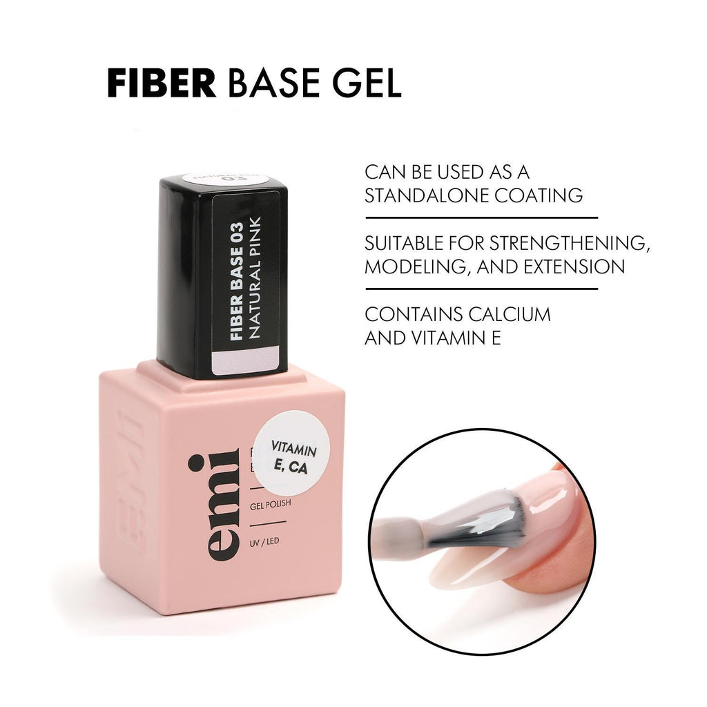 E.MiLac Fiber Base #03 Natural Pink, 15ml