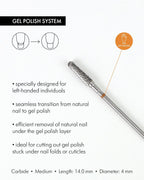 Rotary File - For Lefties, Cone Shaped, Carbide, 4mm, Medium Abrasiveness