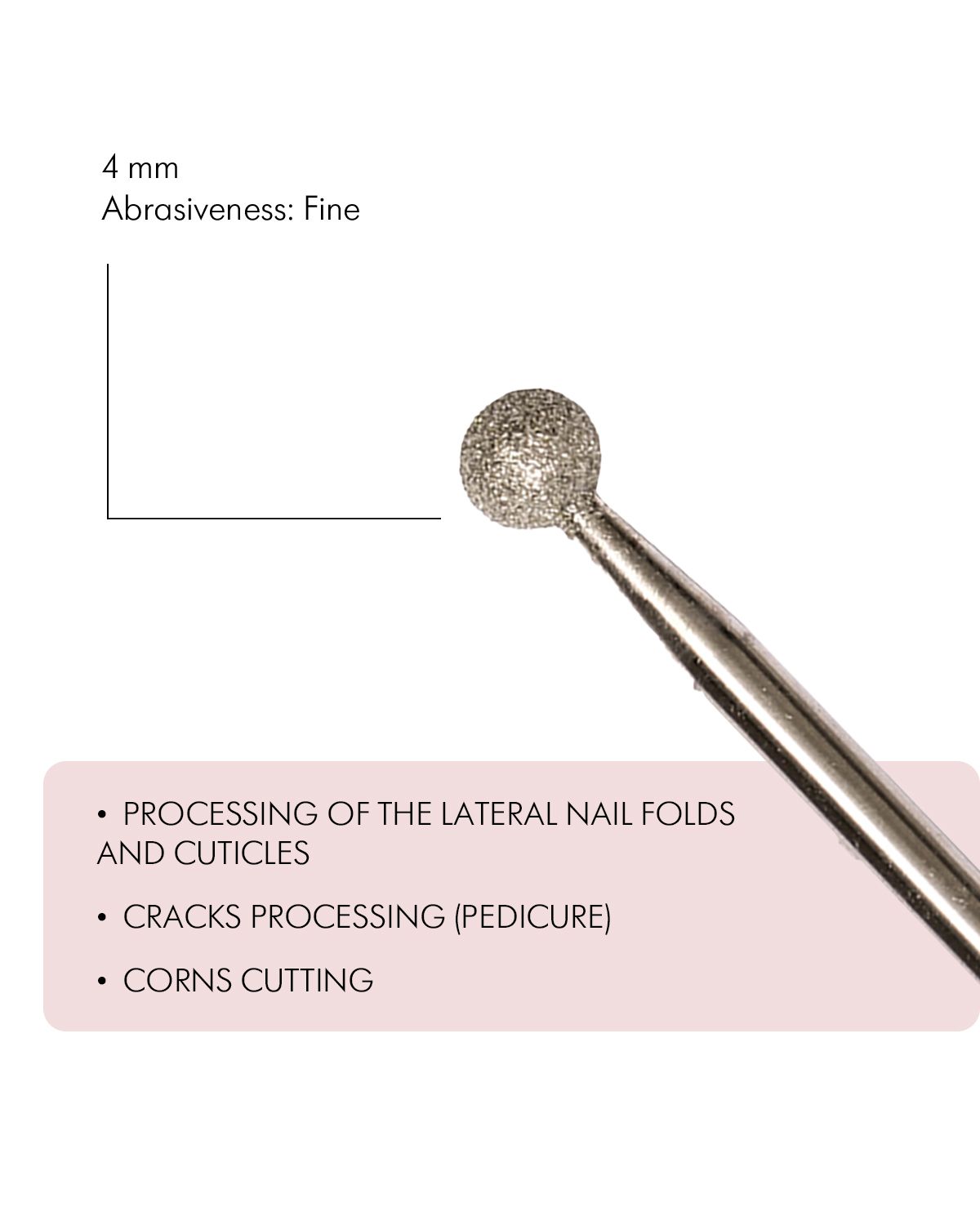 Rotary File - Ball Shaped Diamond,4mm, Fine