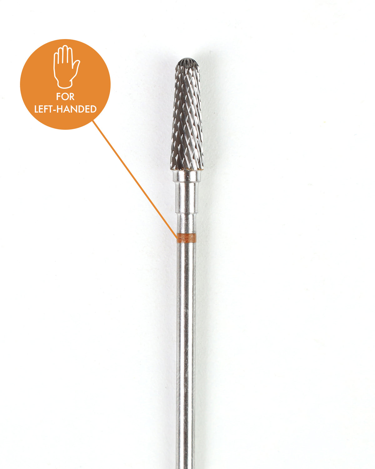 Rotary File - For Lefties, Cone Shaped, Carbide, 4mm, Medium Abrasiveness