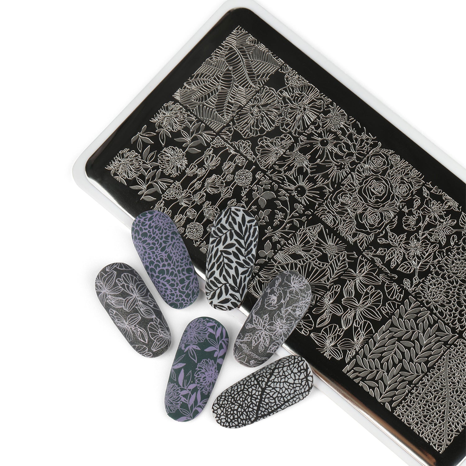 E.MiLac Stamping Plate #12 Flower Garden