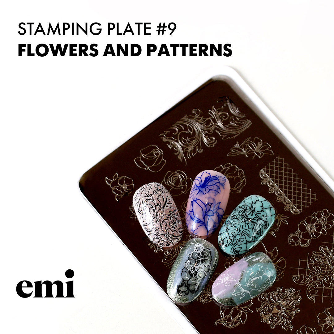 E.MiLac Stamping Plate #09 Flowers & Patterns