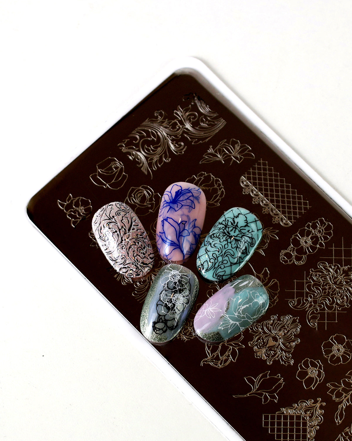 E.MiLac Stamping Plate #09 Flowers & Patterns