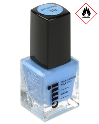 E.MiLac Stamping Polish #10 Light Blue, 9ml