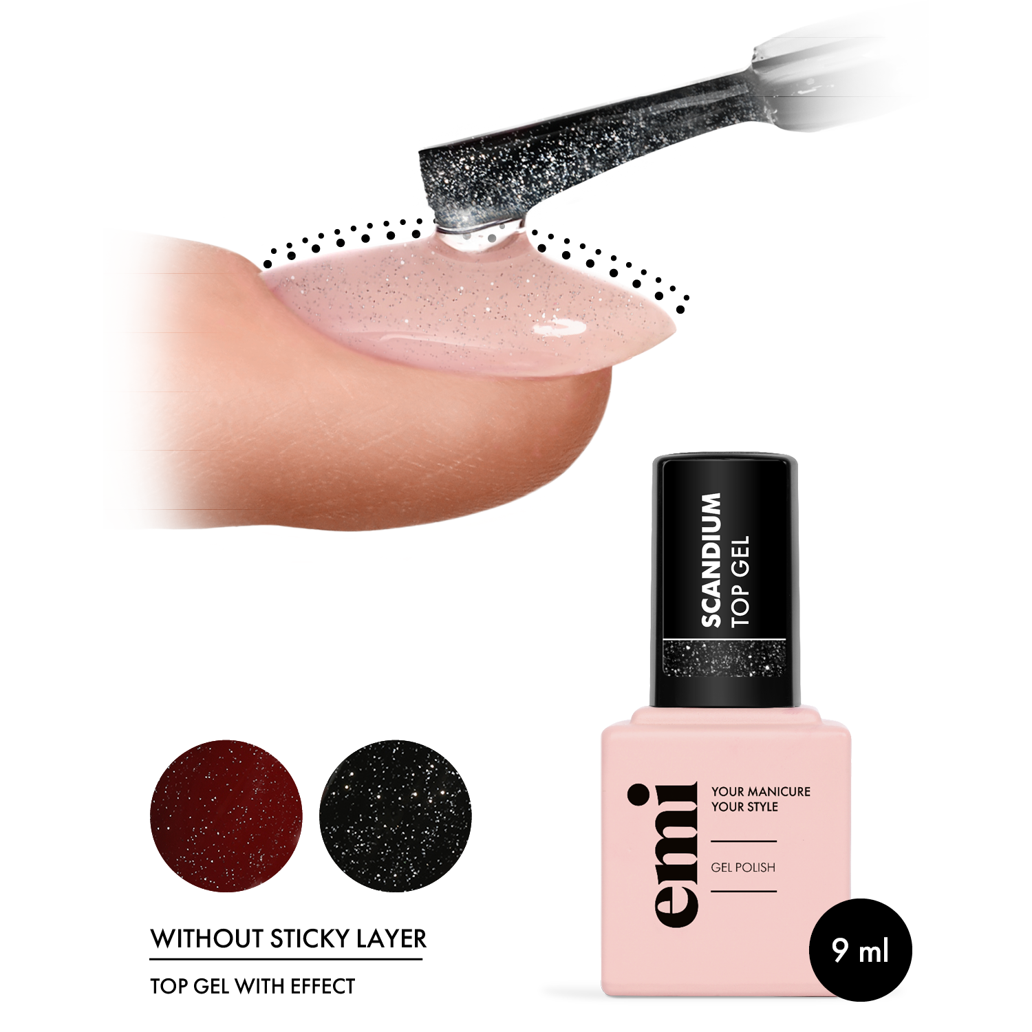 E.MiLac Top Gel Scandium, 9ml