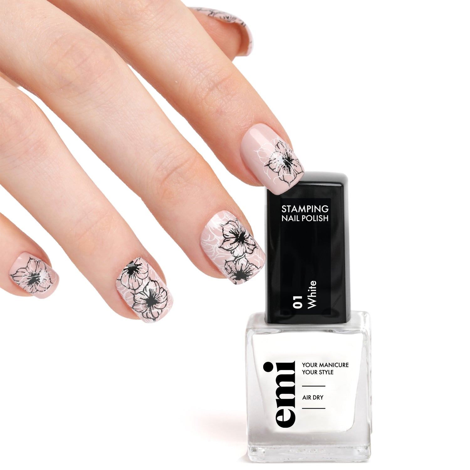 E.MiLac Stamping Polish #01 White, 9ml