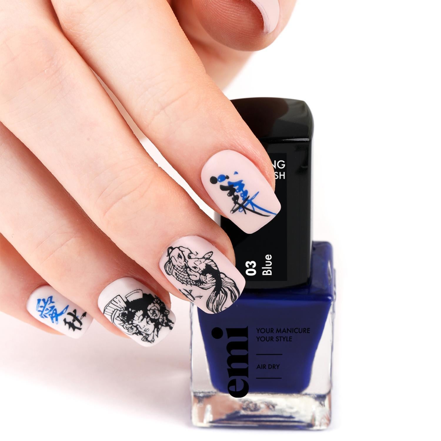 E.MiLac Stamping Polish #03 Blue, 9ml