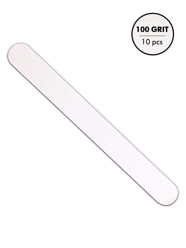 NF - 100 Grit Manicure File Refill, Straight White, 10pcs