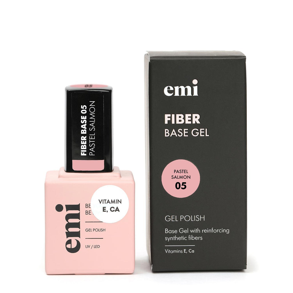 E.MiLac Fiber Base Gel #05 Pastel Salmon, 15ml
