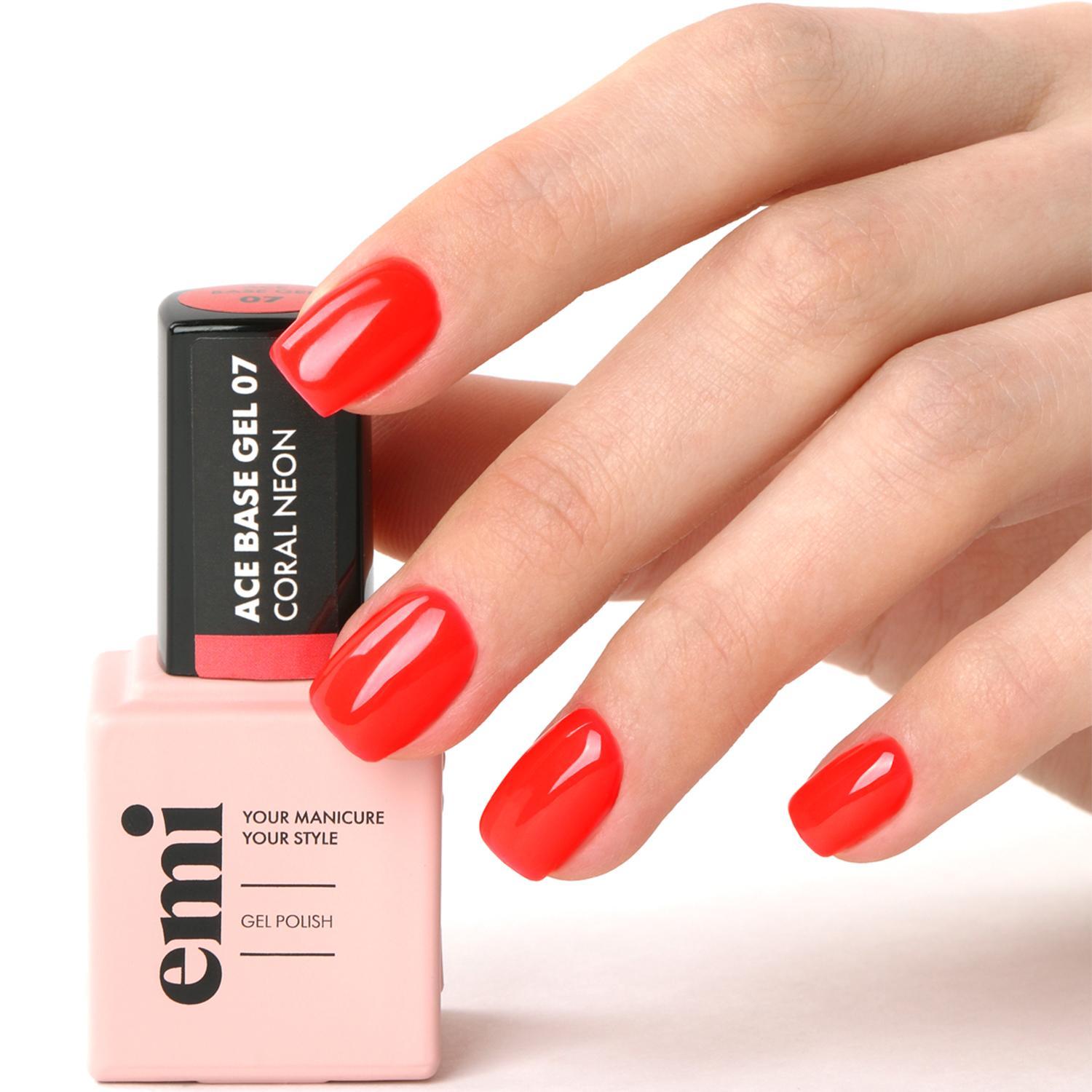 E.MiLac Ace Base Gel #07 Coral Neon