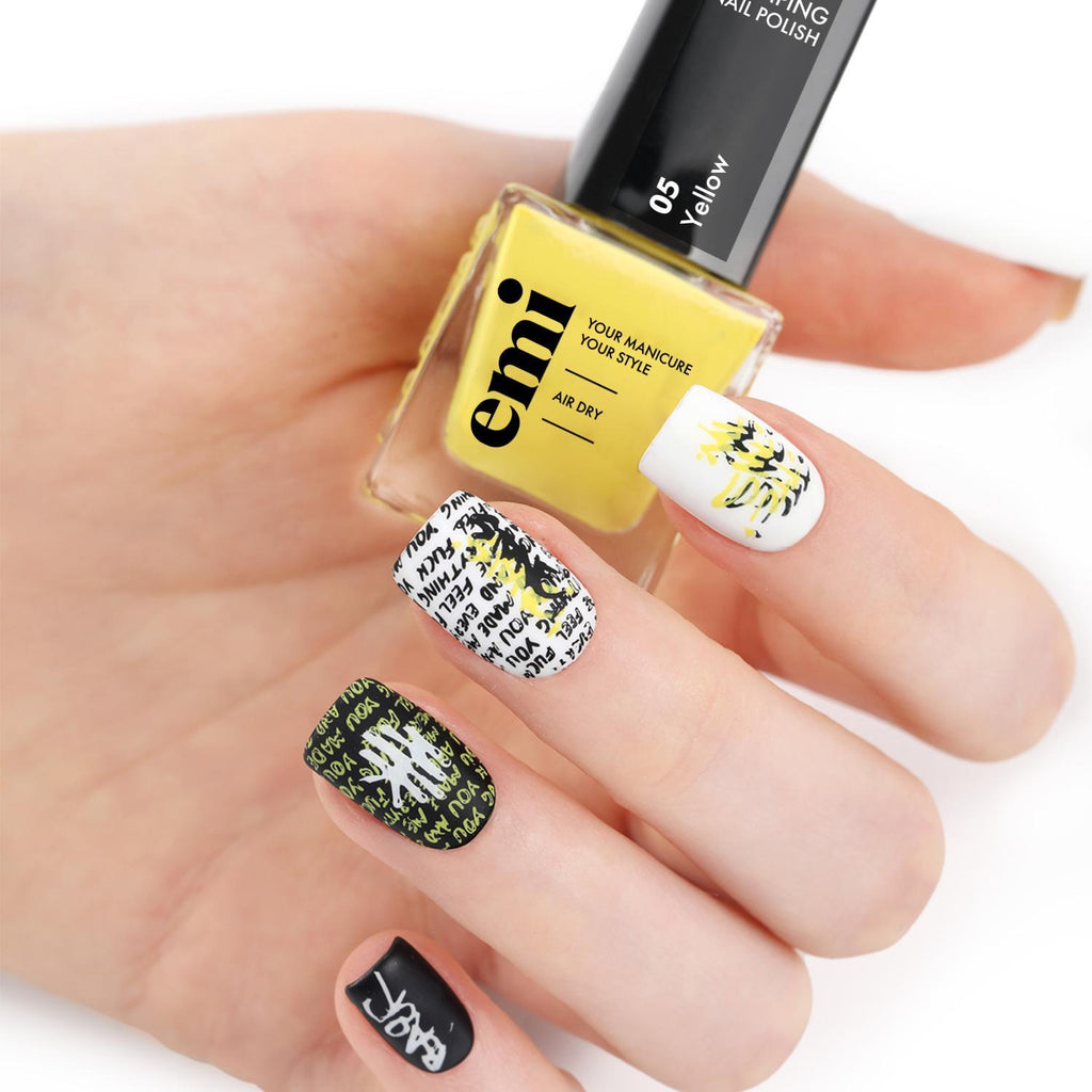 E.MiLac Stamping Polish #05 Yellow, 9ml