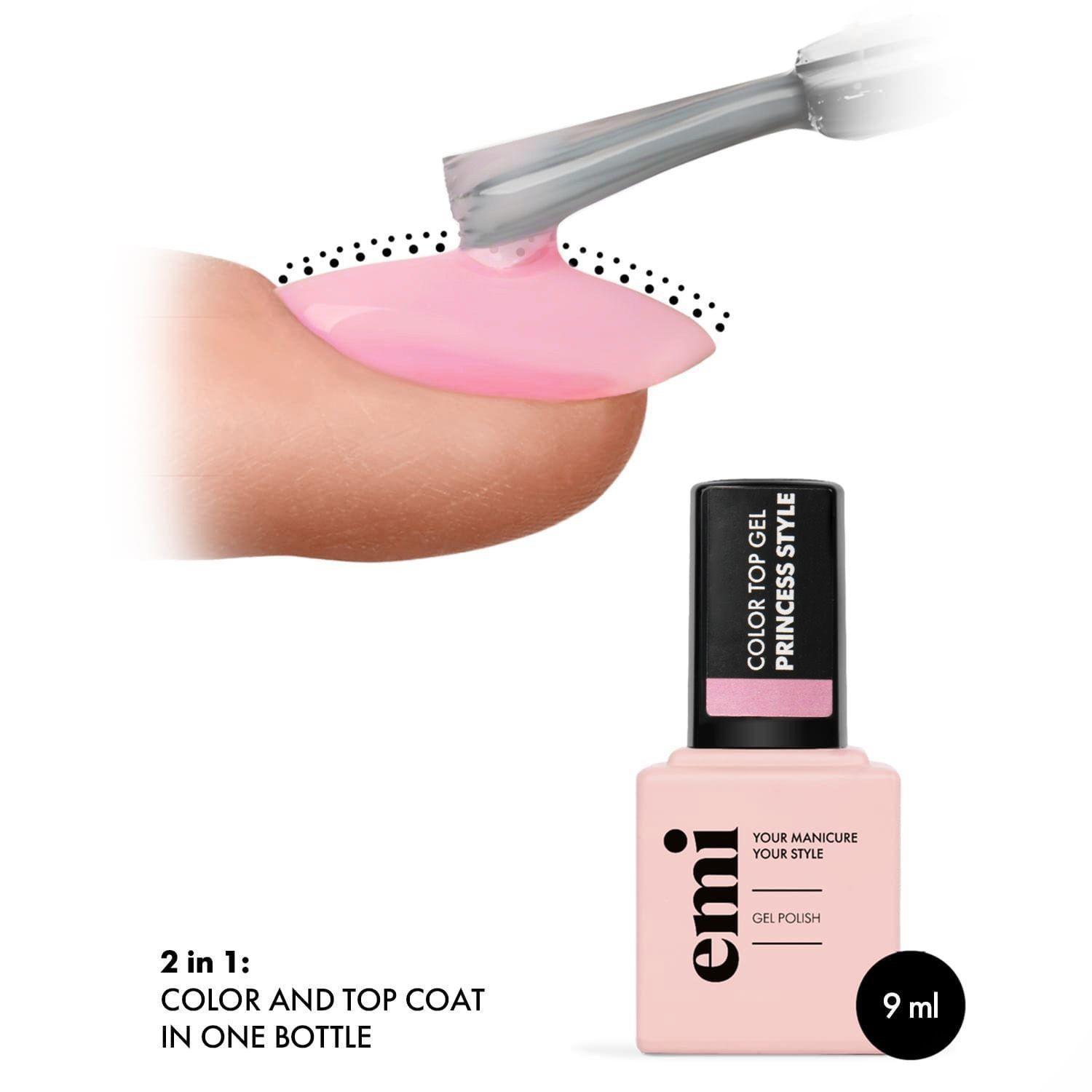 E.MiLac Top Gel Colour Princess Style, 9ml