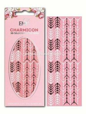 Charmicon 3D Silicone Stickers Lunula #34 Black & White