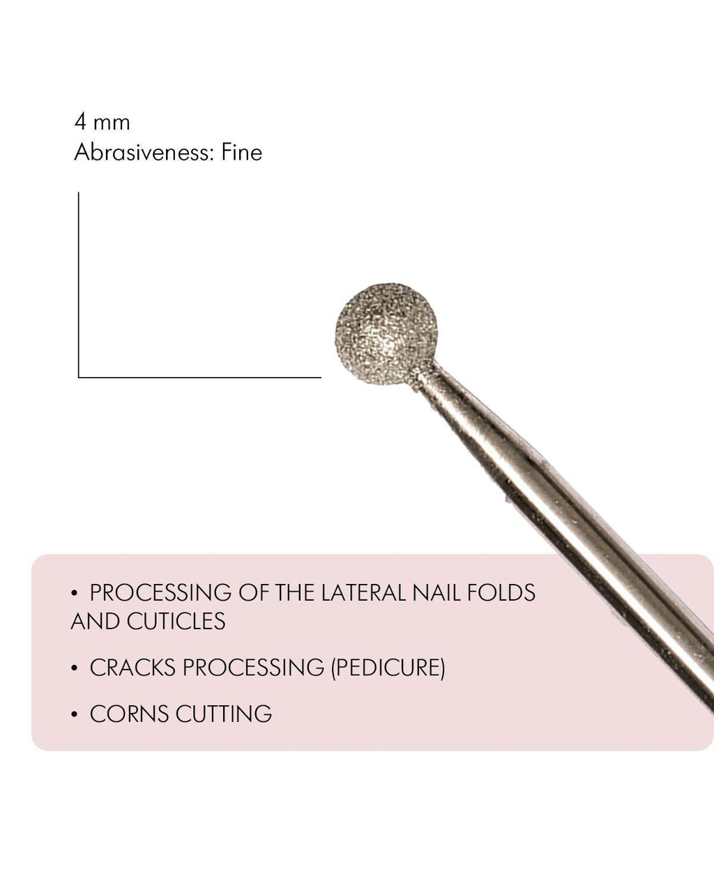 Rotary File - Ball Shaped Diamond,4mm, Fine