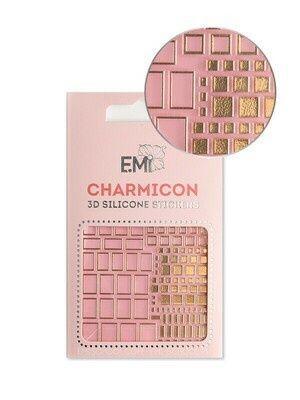 Charmicon 3D Silicone Stickers #158 Squares Gold