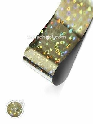 Foil Holographic Silver Hearts, 1.5 m
